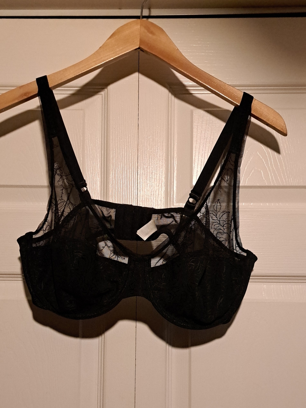 Wacoal-Black Sheer Lace Underwire Bra - Women Intimates 40C Sexy With lace